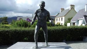 Steve ‘Crusher’ Casey is memorialised by a bronze statue in his hometown of Sneem. Photograph: Peter Dorgan/Wikimedia Commons