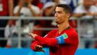  Portugal’s Cristiano Ronaldo was not impressed with the VAR on Monday night. Photograph: Getty Images