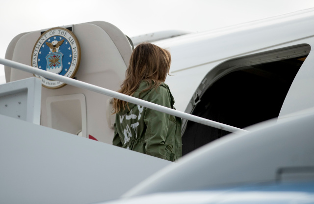 First lady Melania Trump boards a plane at Andrews Air Force Base, Md., to travel to TexasMelania Trump, Andrews Air Force Base, USA - 21 Jun 2018