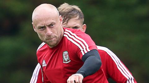 David Cotterill in training with Wales