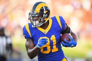 Los Angeles Rams tight end Gerald Everett runs after making a reception during an NFL game against the Minnesota Vikings on Thursday, Sept. 27, 2018, in Los Angeles.