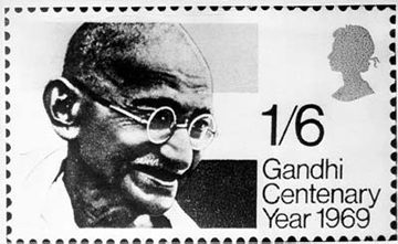 Gandhi on stamp