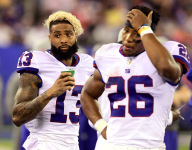 Watch an angry Odell Beckham Jr. head-butt, then throw punches at big cooling fan on sideline