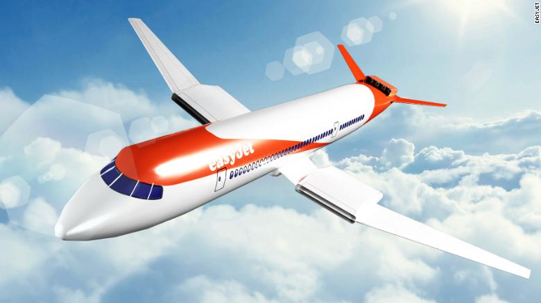 A model of how the future electric plane is expected to look. 