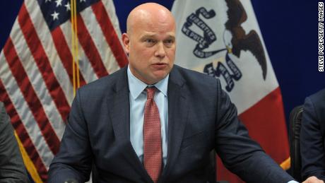 Acting Attorney General Matthew G. Whitaker,  gives brief remarks to state and local law enforcement on efforts to combat violent crime and the opioid crisis at the U.S. Courthouse Annex, on November 14, 2018 in Des Moines, Iowa.  Whitaker was appointed as acting attorney general after previous attorney general Jeff Sessions was forced out out of the job. (Photo by Steve Pope/Getty Images)