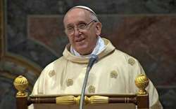 Pope Francis I celebrating his inaugural mass, Vatican City, March 14, 2013.