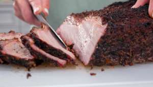 a piece of cake on a plate: How to Make Smoked Brisket