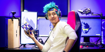 Ninja, not posing at all, authentically holding his Red Bull.