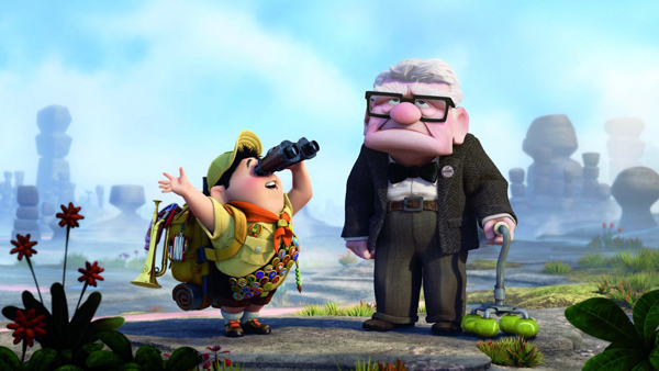 Russell (Jordan Nagai) and Carl Fredricksen (Edward Asner) in Up © Disney/Pixar. All Rights Reserved.