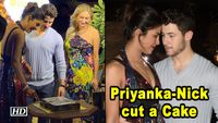 Priyanka-Nick cut a Cake with Priyankas Vogue US Cover