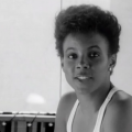 Black woman in black-and-white film 