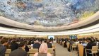 صورة تم التقاطها في 18 يونيو 2018، في جنيف، سويسرا، خلال افتتاح الدورة الثامنة والثلاثين لمجلس حقوق الإنسان التابع للأمم المتحدة. (AFP/Alain Grosclaude)
