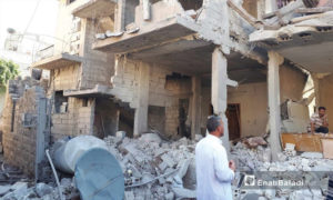 Destruction from bombing of northern Homs countryside (Enab Baladi)