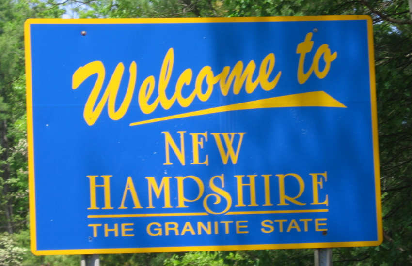 Welcome to New Hampshire road sign