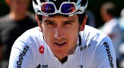 Chasing pack: Geraint Thomas is in second place