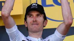 Top man: Geraint Thomas hails his second ever Tour stage win