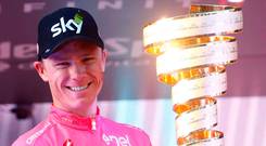 Number one: Chris Froome completed a sensational comeback to win the Giro d’Italia in Rome yesterday