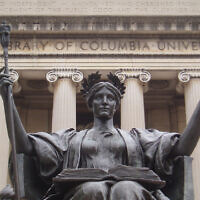 The alma mater statute on the Columbia University campus. (Wikimedia Commons via JTA)