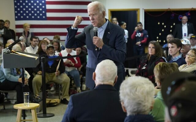 Democratic presidential candidate former U.S. Vice president Joe Biden campaigns at a VFW Hall December 7, 2019 in Oelwein, Iowa.  (Win McNamee/Getty Images/AFP)