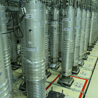 This photo released on Tuesday, Nov. 5, 2019 by the Atomic Energy Organization of Iran shows centrifuge machines in the Natanz uranium enrichment facility in central Iran. (Atomic Energy Organization of Iran via AP)