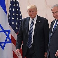 US President Donald Trump (left) with Israeli Prime Minister Benjamin Netanyahu, at the Israel Museum in Jerusalem, May 23, 2017. (Mandel Ngan/AFP/Getty Images via JTA)