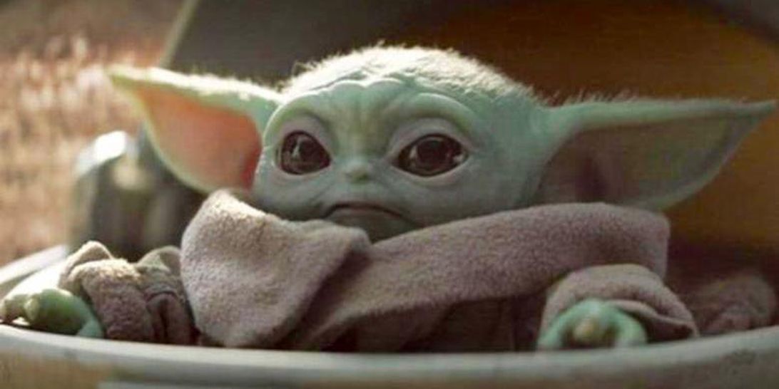 Baby Yoda and The Mandalorian on Disney Plus.