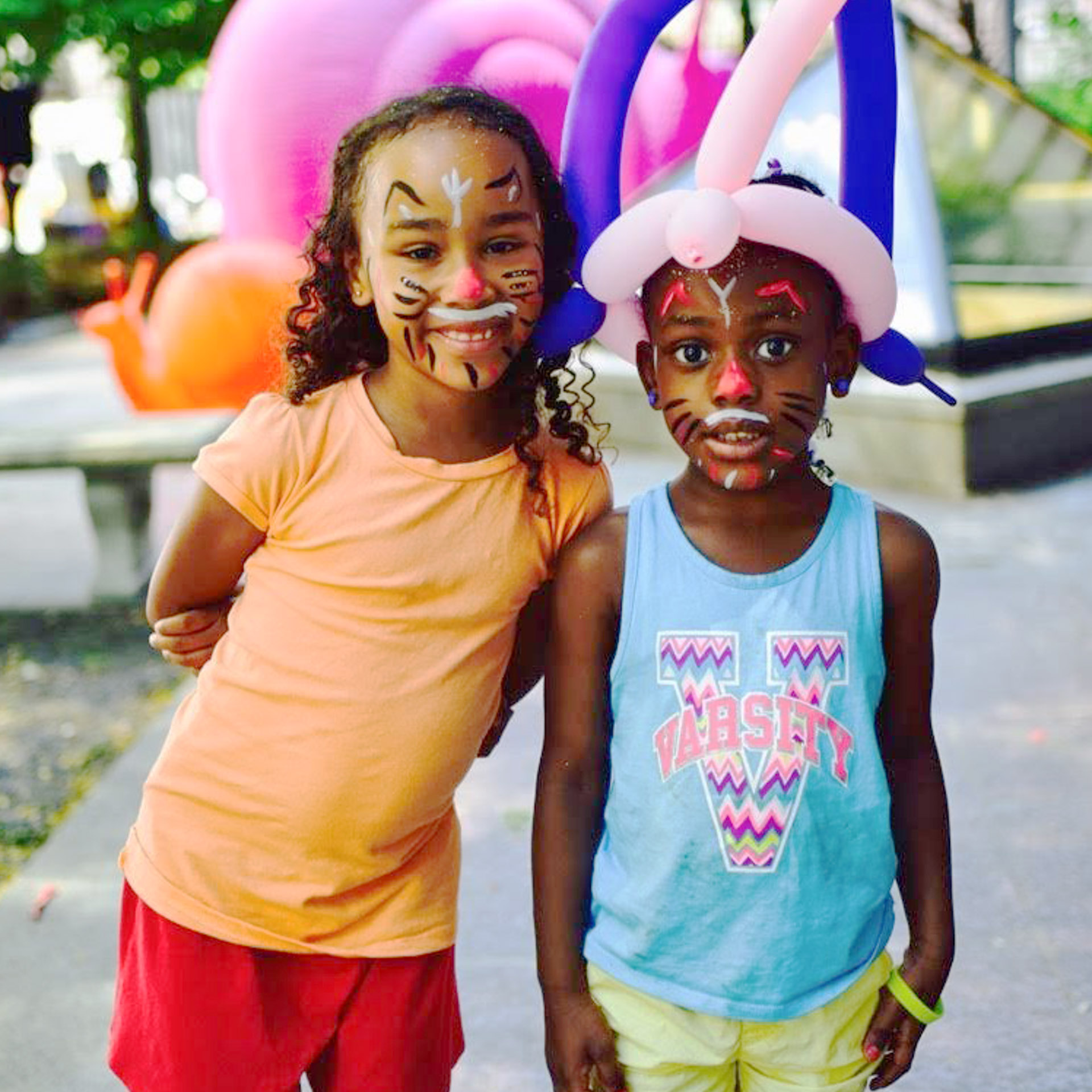 Picture of two girls in face paint