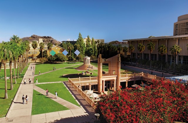 North view of Hayden Library Lawn of the Arizona State University Tempe campus. Photo by Scott Troyanos/ ASU