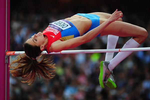 Anna Chicherova of Russia competes during the Women's High Jump Final  of the London 2012 Olympic Games at Olympic Stadium on August 11, 2012 (Getty Images)