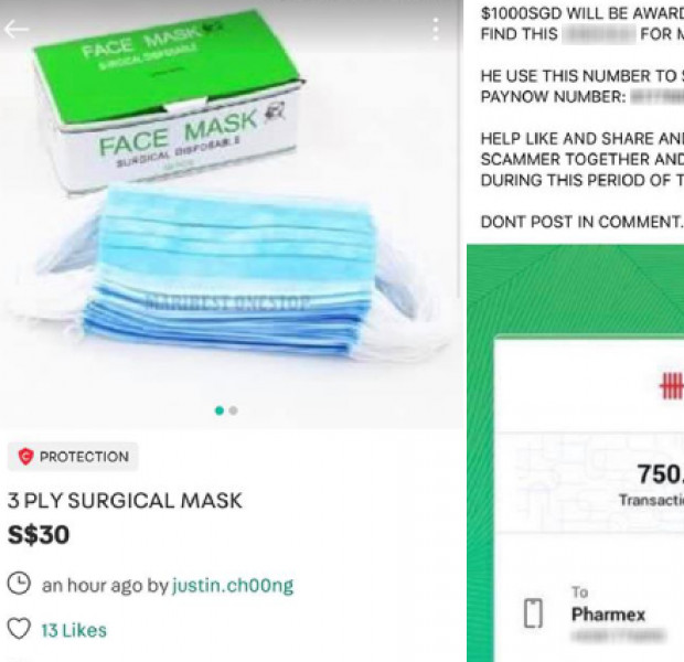 Carousell user loses $750 to face mask scammer, offers $3,000 to anyone who can track him down