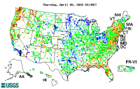 Click map to go to current water resources conditions in the U.S.