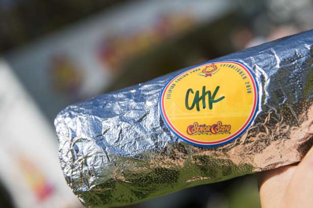 A Senor Sisig burrito at the 2019 Outside Lands in Golden Gate Park in San Francisco, Calif. on August 9, 2019.