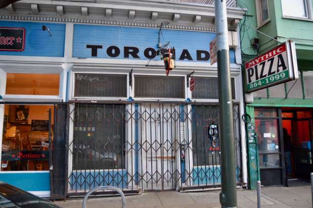 The exterior of Toronado during the shelter-in-place shutdown in San Francisco on March 17, 2020.