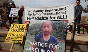 Protesters in El Paso, Texas, call for justice over the death of Jakelin Caal Maquin in US custody, December 2018