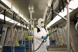 BART will regularly spray-disinfect the interior of train cars as part of a welcome-back plan announced Wednesday. (May 27, 2020.)