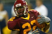Former Gophers running back Laurence Maroney joked he would return to college for endorsement money.