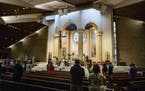 Parishioners were able to attend a service presided by the Rev. John Paul Erickson as pews were closed off to allow social distancing and a maximum ca