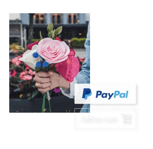 Woman holding flowers for her business