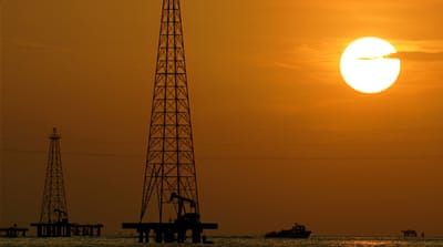 Oil drills are seen in Maracaibo Lake in Venezuela''s oil rich Zulia state, in this Thursday, Nov. 30, 2006 file photo [Leslie Mazoch/AP] [The Associated Press]