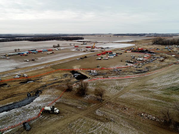 A spill in November from the Keystone XL pipeline in Walsh County, N.D.