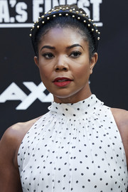 Gabrielle Union adorned her hair with a studded headband.