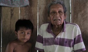 Fernando and his grandson, members of the Sani community in Yasuni national park