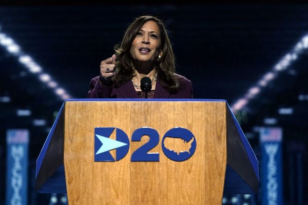 Democratic vice presidential candidate Sen. Kamala Harris, D-Calif., wrapped up the third day of the Democratic National Convention with a speech at t