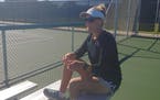 First-year Edina girls' tennis coach Jaime Gaard Chapman watched her players on the first day of practice. She played for Steve Paulsen, who retired a