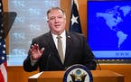 Secretary of State Mike Pompeo speaks during a news conference at the State Department in Washington, Wednesday, Sept. 2, 2020.