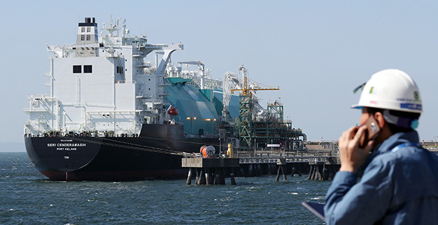 The Malaysia-registered LNG tanker Serry Sandrawash receives LNG in Incheon, South Korea, last month. Photo credit: Yonhap News/YNA/Newscom