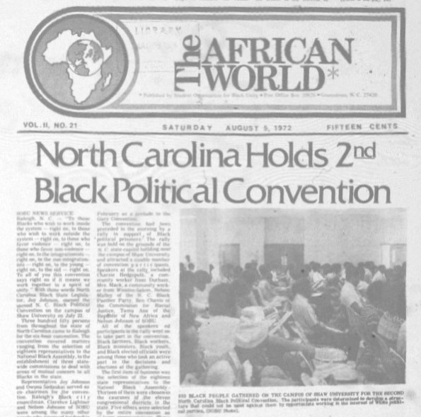African World, NC Black Political Convention, Cropped