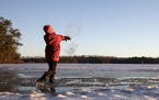 A boy played on the frozen lake at Wintergreen Dogsled Lodge outside of Ely, Minn., on Friday, April 19, 2019. New research, published on Wednesday, N