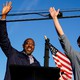 Georgia Democratic candidates for Senate Raphael Warnock and Jon Ossoff wave