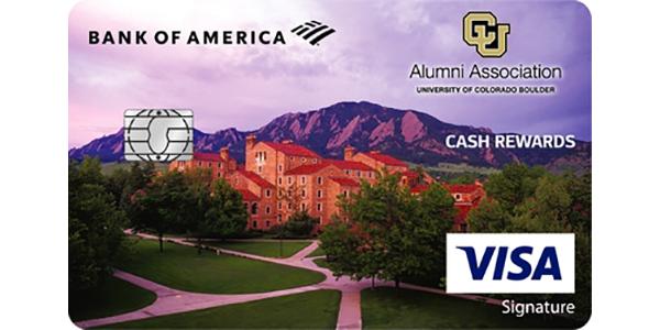 Apply for a CU Boulder Alumni Association Cash Rewards Visa Signature credit card from Bank of America